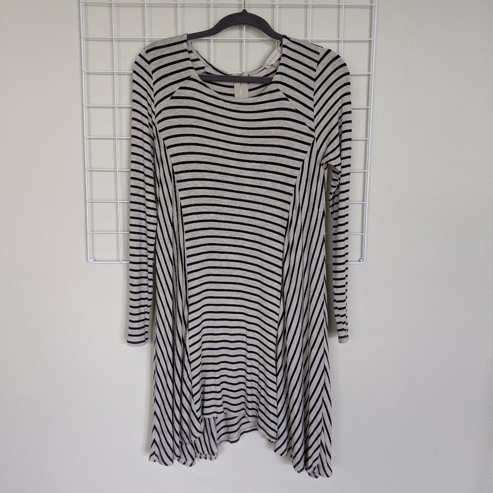 Altar'd State Black Heather Grey Striped Dress